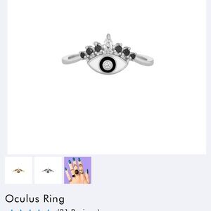 Little Rooms Silver and Black Eye Ring size 5